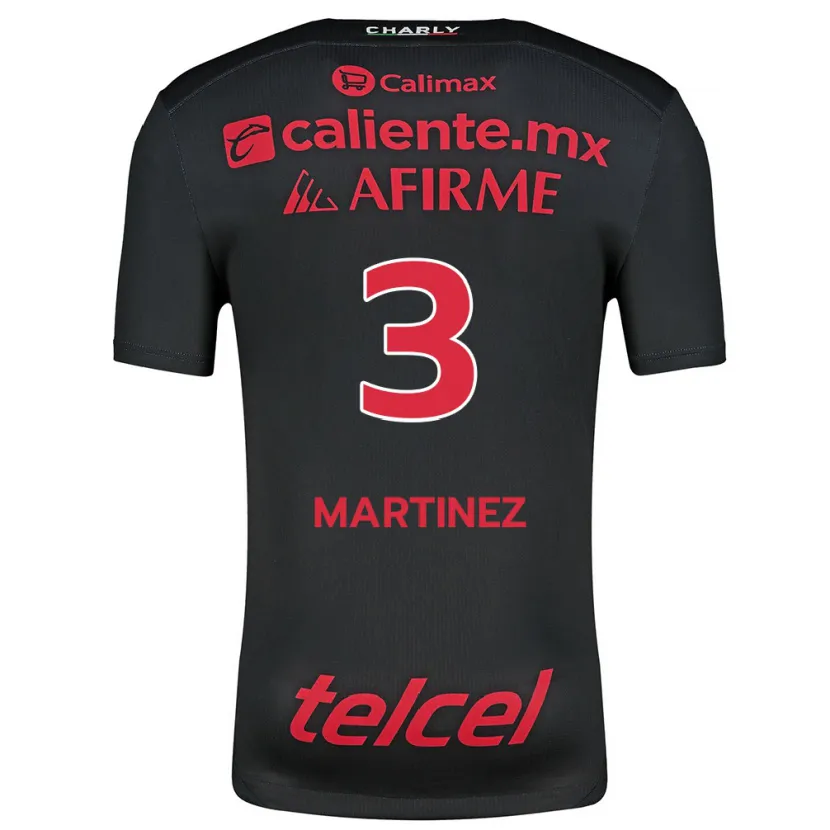 Danxen Donna Maglia Nathaly Martínez #3 Nero Rosso Kit Gara Home 2024/25 Maglietta