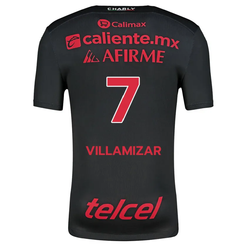 Danxen Donna Maglia Paola Villamizar #7 Nero Rosso Kit Gara Home 2024/25 Maglietta