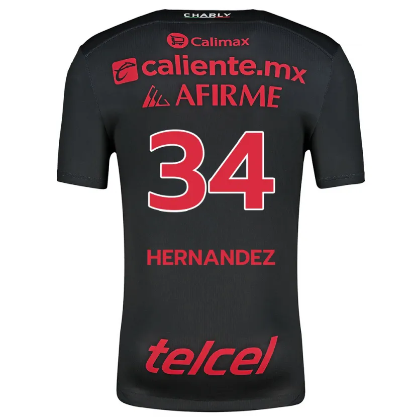 Danxen Donna Maglia Kimberly Hernández #34 Nero Rosso Kit Gara Home 2024/25 Maglietta