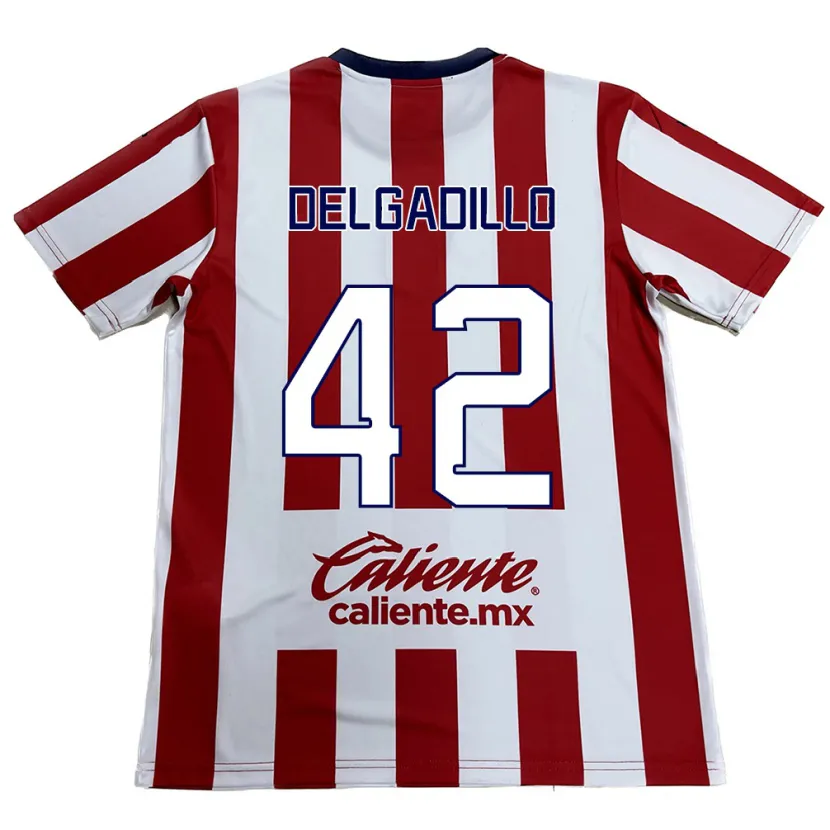 Danxen Donna Maglia Diego Delgadillo #42 Rosso Bianco Kit Gara Home 2024/25 Maglietta