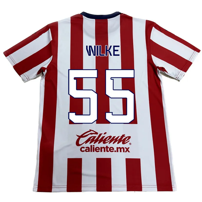 Danxen Donna Maglia Teun Wilke #55 Rosso Bianco Kit Gara Home 2024/25 Maglietta