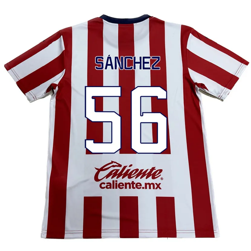 Danxen Donna Maglia Benjamín Sánchez #56 Rosso Bianco Kit Gara Home 2024/25 Maglietta