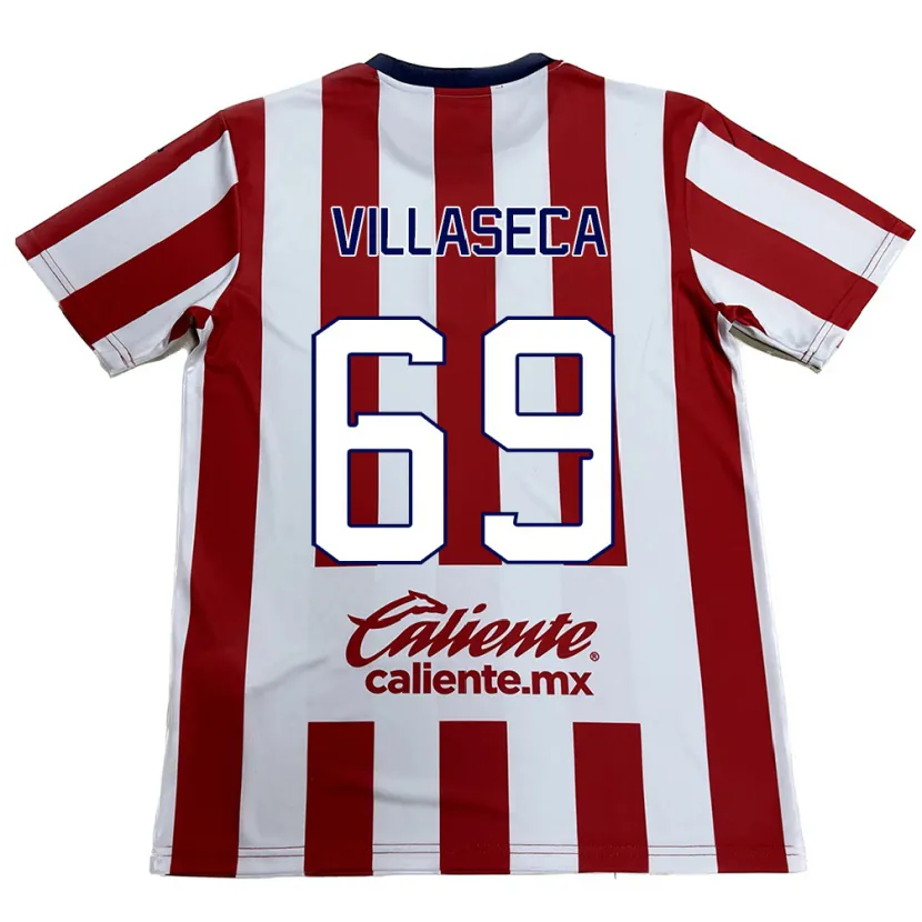 Danxen Donna Maglia Daniel Villaseca #69 Rosso Bianco Kit Gara Home 2024/25 Maglietta