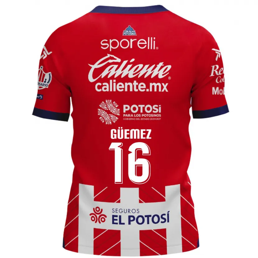 Danxen Donna Maglia Javier Güemez #16 Rosso Bianco Kit Gara Home 2024/25 Maglietta