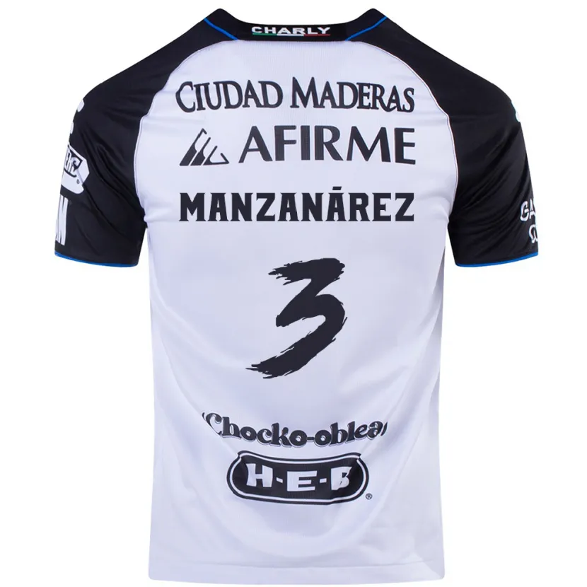 Danxen Donna Maglia Óscar Manzanárez #3 Nero Blu Kit Gara Home 2024/25 Maglietta