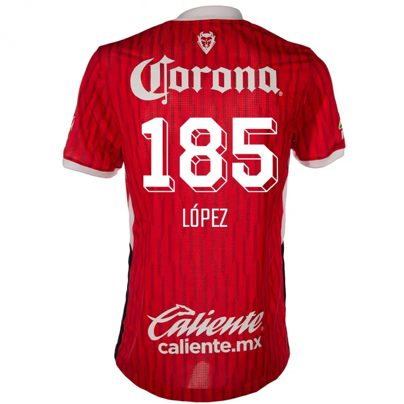 Danxen Donna Maglia David López #185 Rosso Bianco Kit Gara Home 2024/25 Maglietta