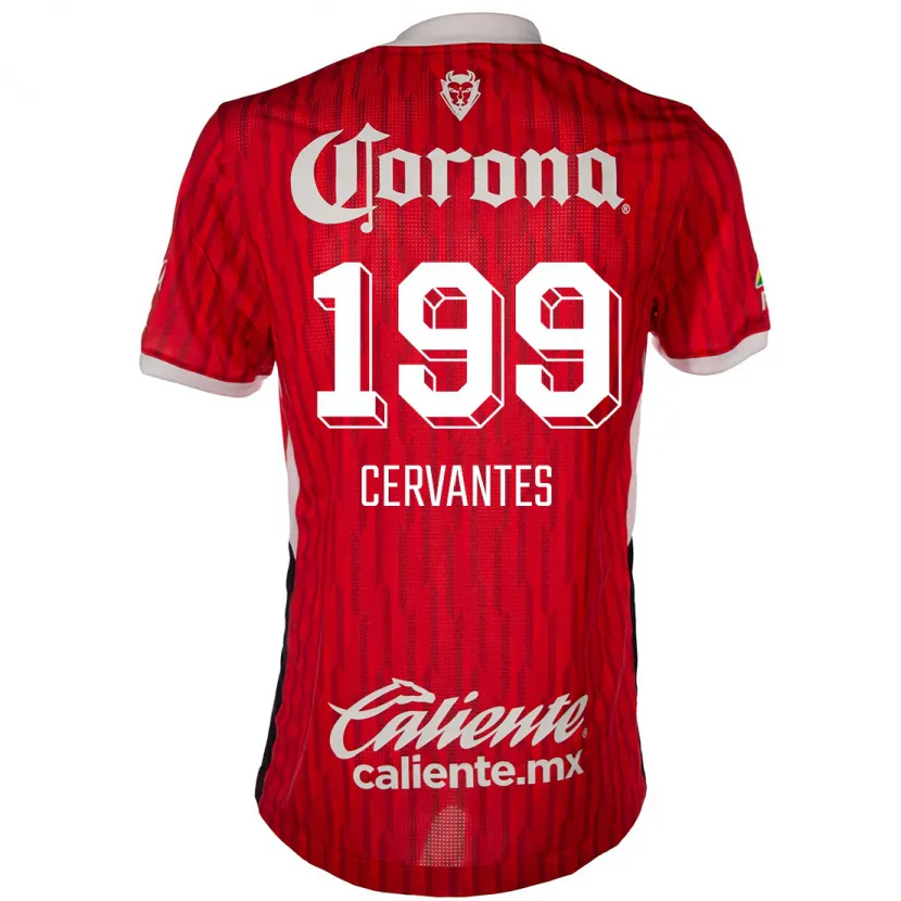 Danxen Donna Maglia Axel Cervantes #199 Rosso Bianco Kit Gara Home 2024/25 Maglietta