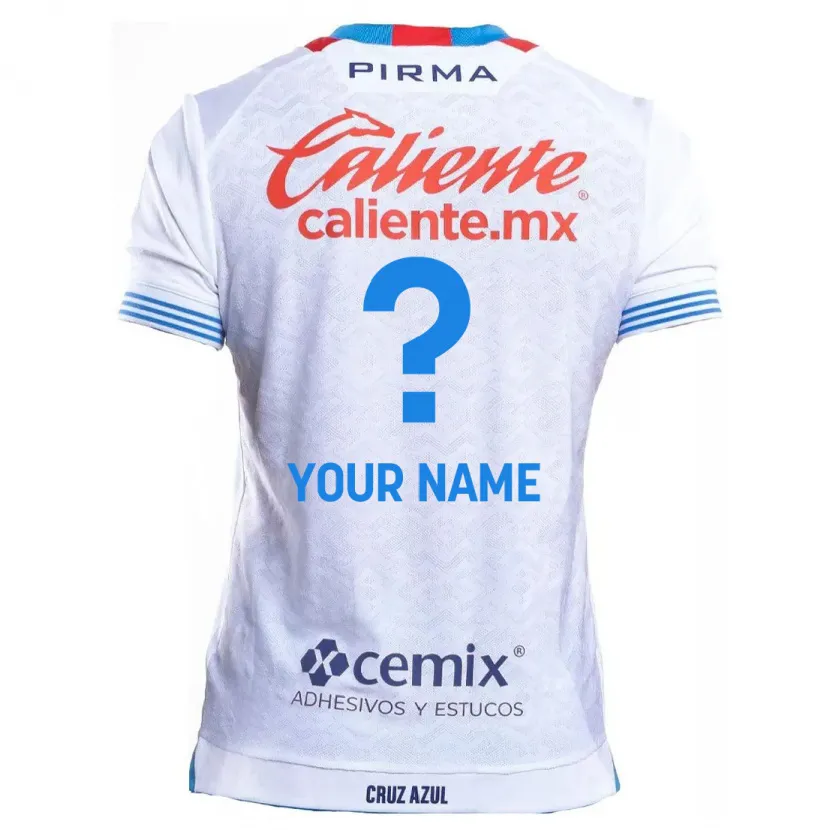 Danxen Donna Maglia Il Tuo Nome #0 Bianco Blu Kit Gara Away 2024/25 Maglietta
