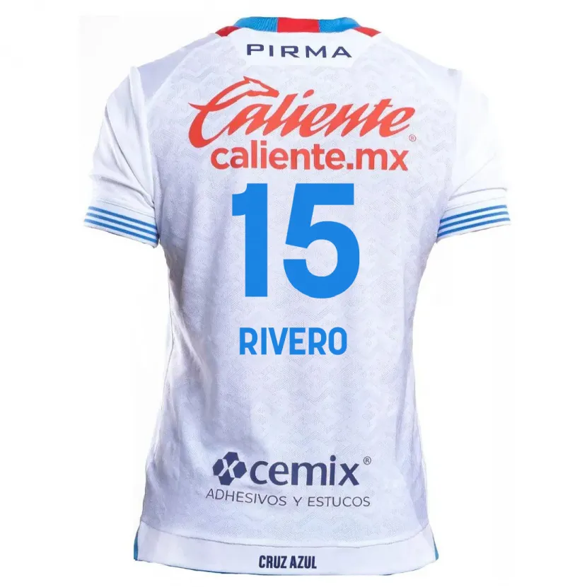 Danxen Donna Maglia Ignacio Rivero #15 Bianco Blu Kit Gara Away 2024/25 Maglietta