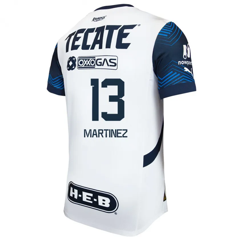 Danxen Donna Maglia Jaziel Martínez #13 Bianco Blu Kit Gara Away 2024/25 Maglietta
