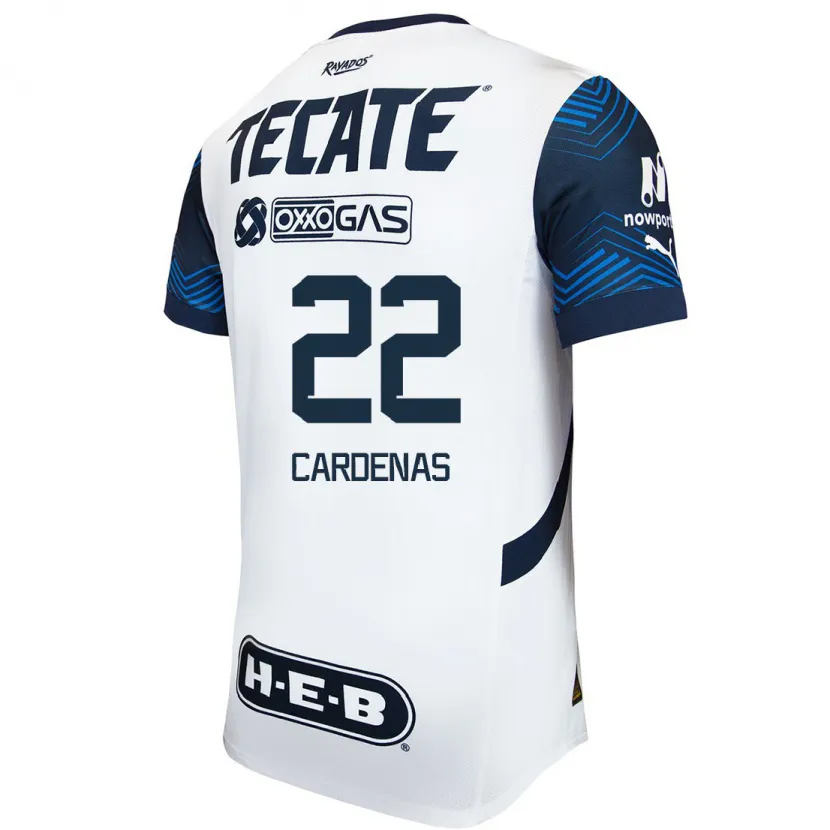 Danxen Donna Maglia Luis Cárdenas #22 Bianco Blu Kit Gara Away 2024/25 Maglietta