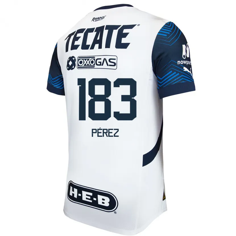 Danxen Donna Maglia Santiago Pérez #183 Bianco Blu Kit Gara Away 2024/25 Maglietta