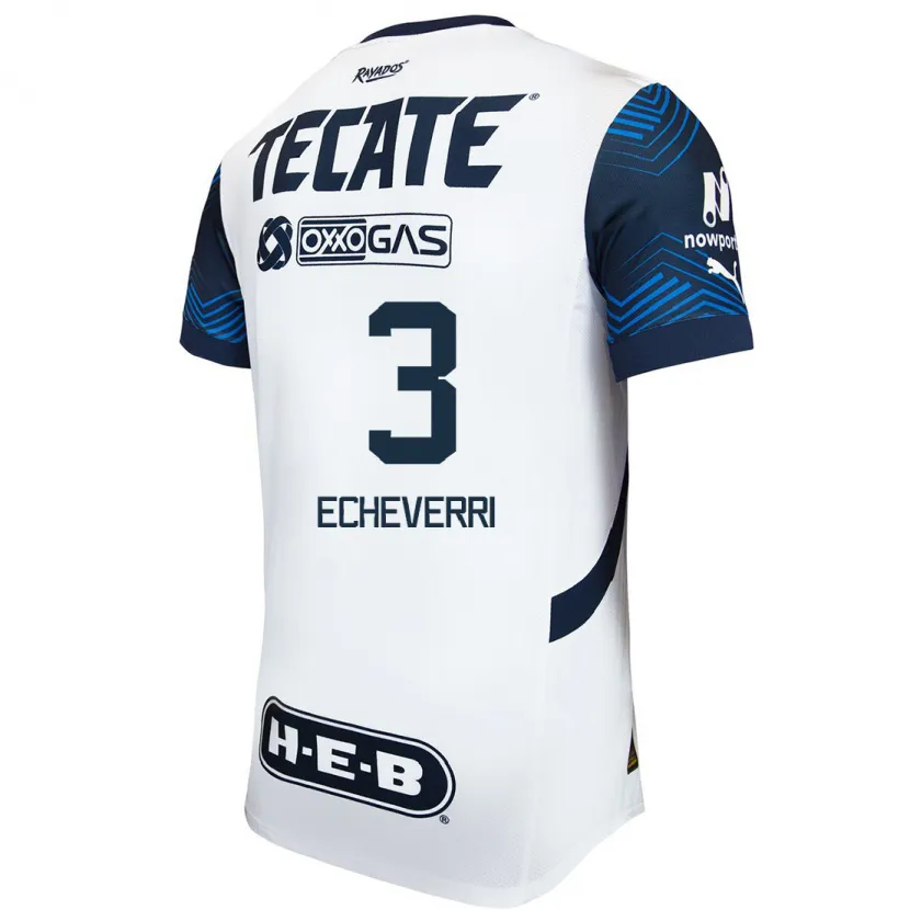Danxen Donna Maglia Isabella Echeverri #3 Bianco Blu Kit Gara Away 2024/25 Maglietta
