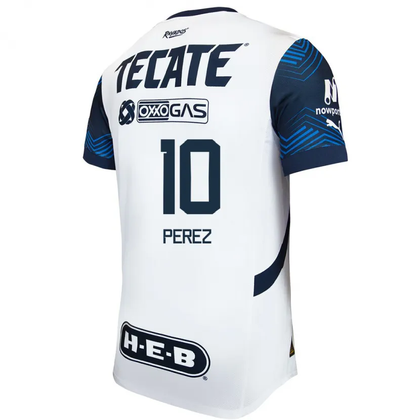 Danxen Donna Maglia Nicole Perez #10 Bianco Blu Kit Gara Away 2024/25 Maglietta