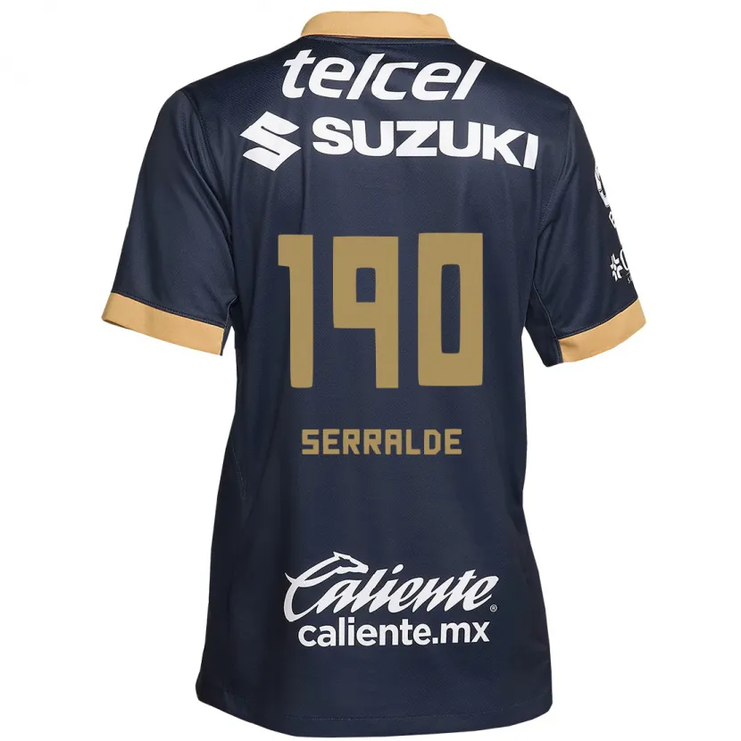Danxen Donna Maglia Gerardo Serralde #190 Ossidiana Oro Bianco Kit Gara Away 2024/25 Maglietta
