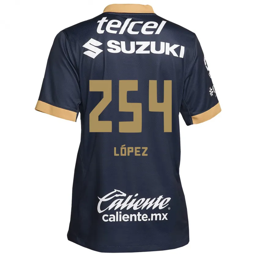 Danxen Donna Maglia Santiago López #254 Ossidiana Oro Bianco Kit Gara Away 2024/25 Maglietta