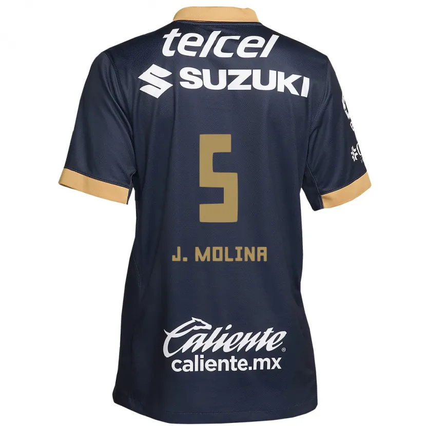 Danxen Donna Maglia Jesús Molina #5 Ossidiana Oro Bianco Kit Gara Away 2024/25 Maglietta