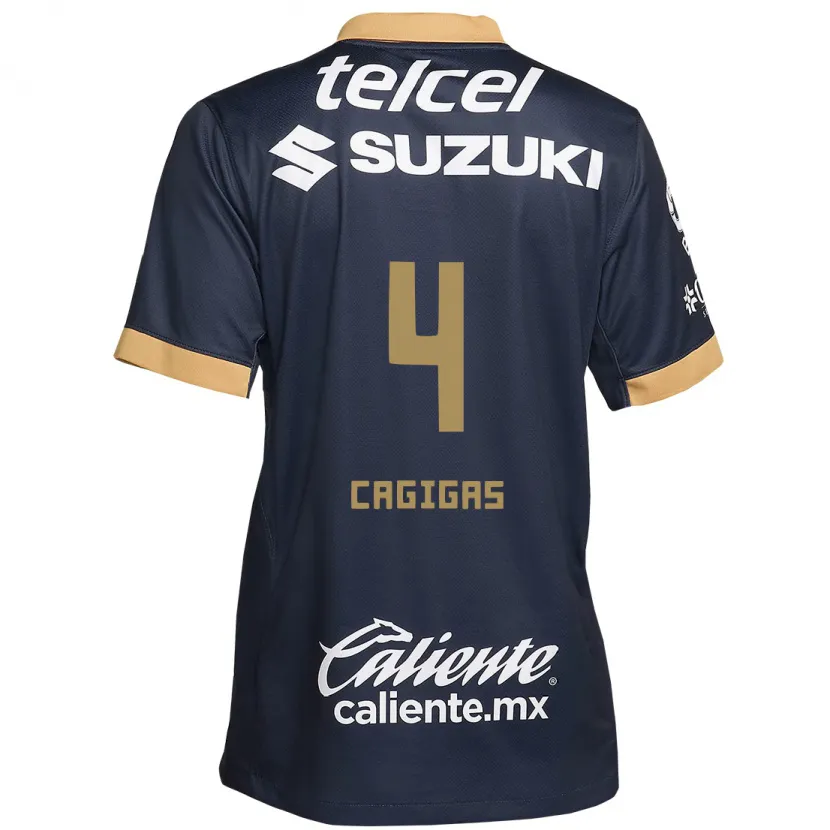 Danxen Donna Maglia Deneva Cagigas #4 Ossidiana Oro Bianco Kit Gara Away 2024/25 Maglietta