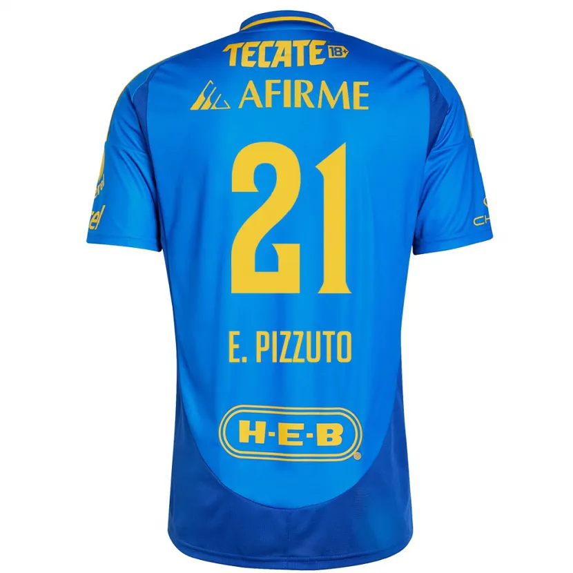 Danxen Donna Maglia Eugenio Pizzuto #21 Blu Giallo Kit Gara Away 2024/25 Maglietta