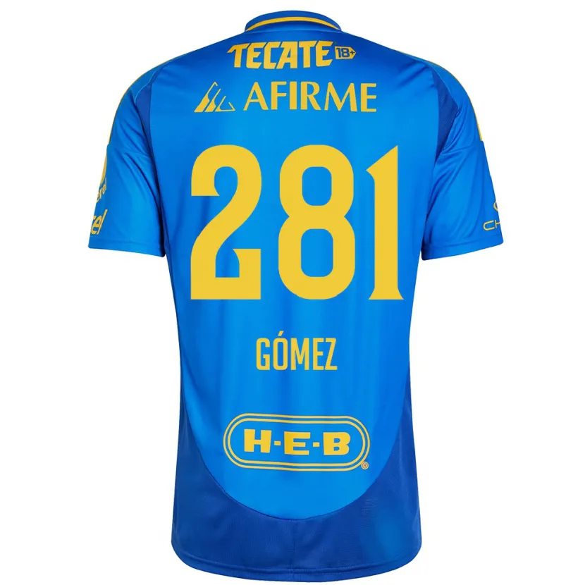 Danxen Donna Maglia Luis Gómez #281 Blu Giallo Kit Gara Away 2024/25 Maglietta