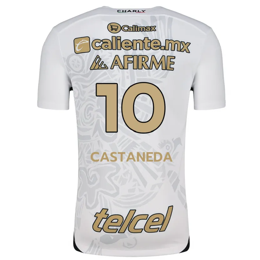 Danxen Donna Maglia Kevin Castañeda #10 Bianco Nero Kit Gara Away 2024/25 Maglietta