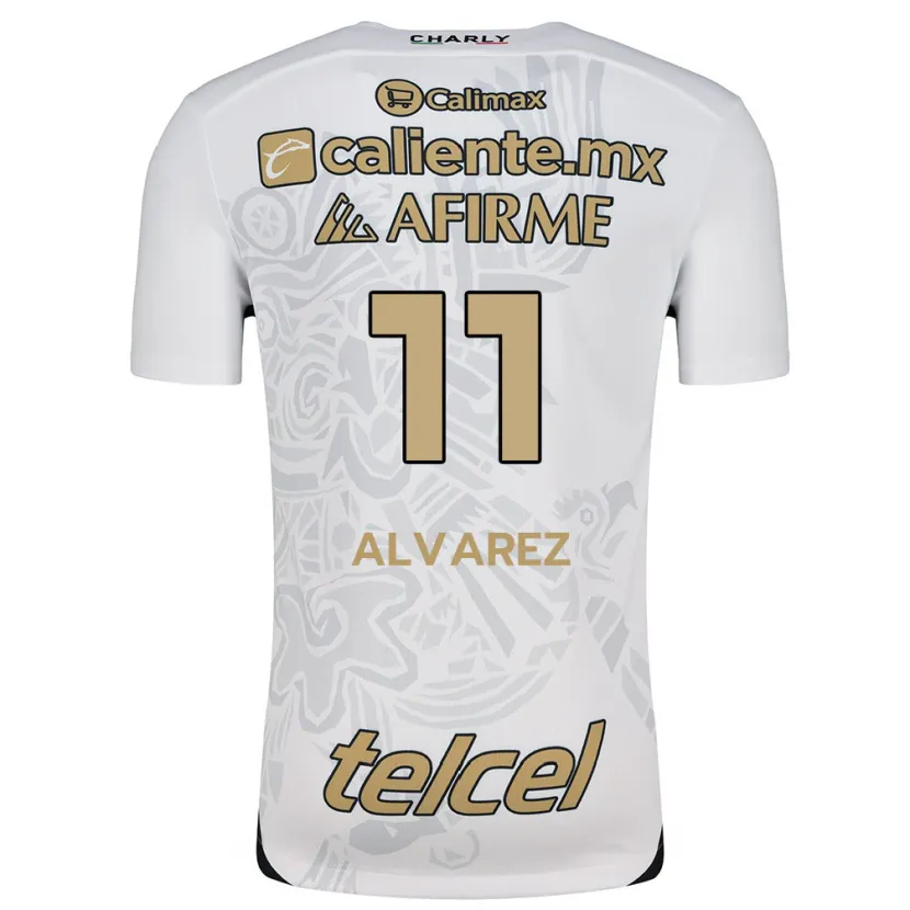 Danxen Donna Maglia Efraín Álvarez #11 Bianco Nero Kit Gara Away 2024/25 Maglietta
