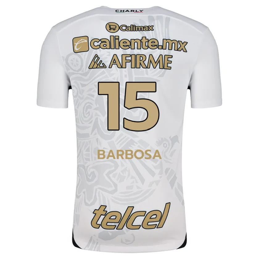 Danxen Donna Maglia Diego Barbosa #15 Bianco Nero Kit Gara Away 2024/25 Maglietta