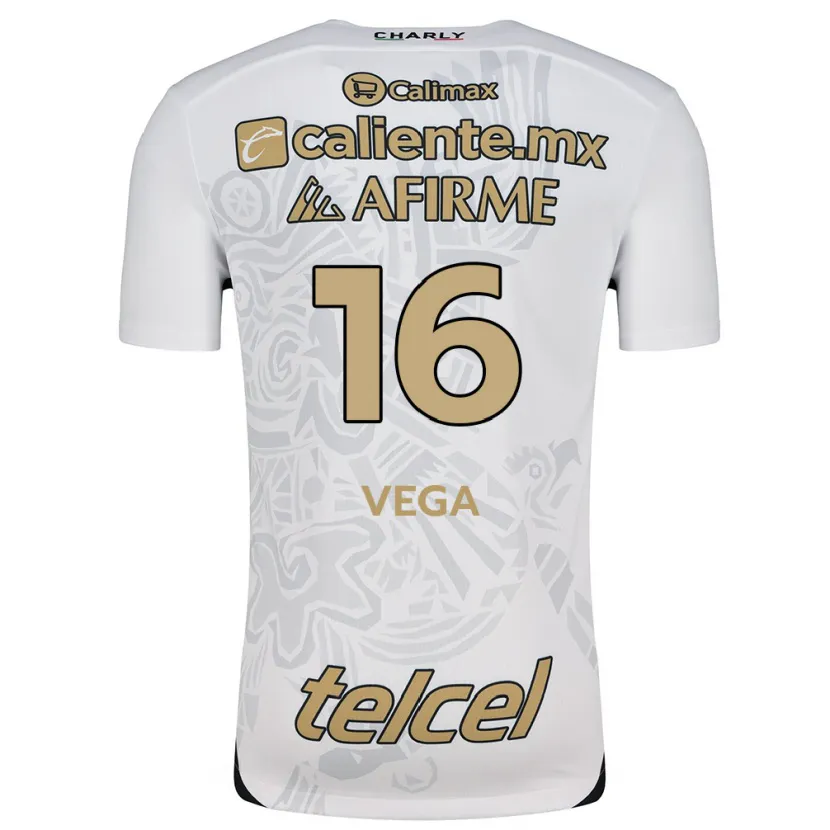 Danxen Donna Maglia Alan Vega #16 Bianco Nero Kit Gara Away 2024/25 Maglietta