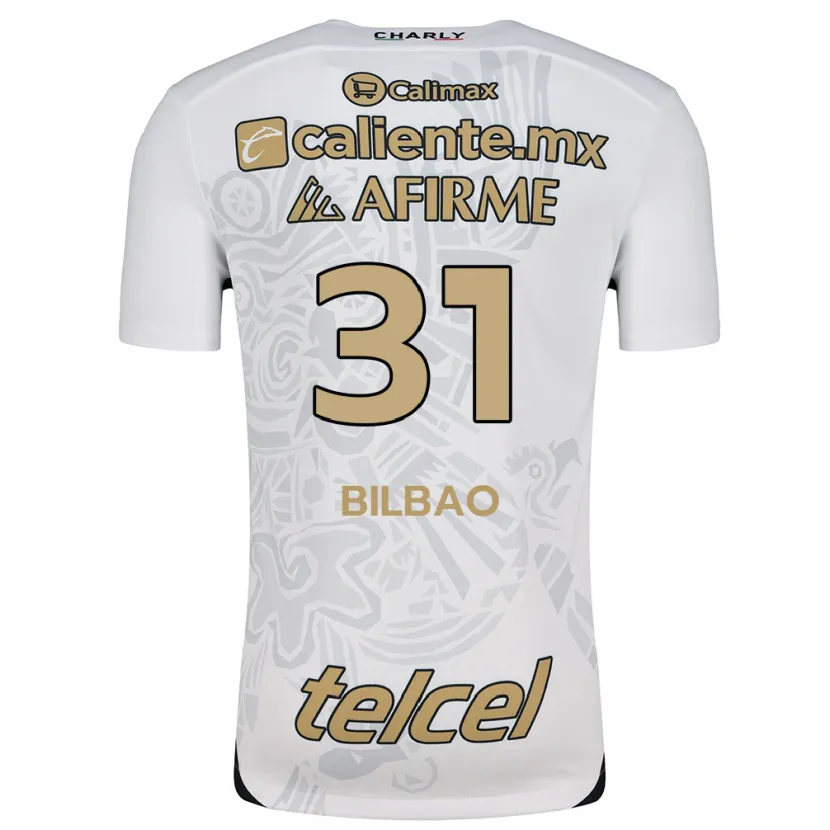 Danxen Donna Maglia Unai Bilbao #31 Bianco Nero Kit Gara Away 2024/25 Maglietta