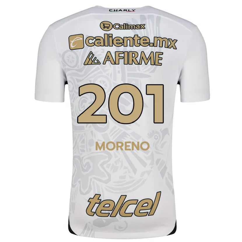 Danxen Donna Maglia Jesús Moreno #201 Bianco Nero Kit Gara Away 2024/25 Maglietta