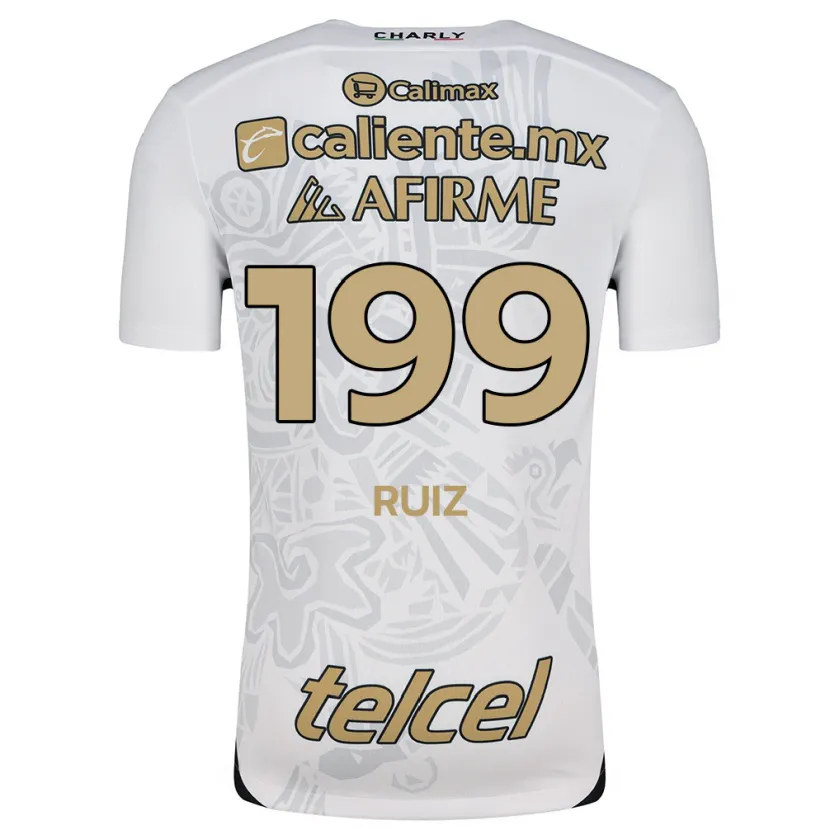 Danxen Donna Maglia Emilio Ruiz #199 Bianco Nero Kit Gara Away 2024/25 Maglietta