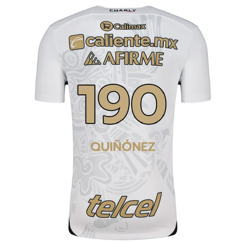 Danxen Donna Maglia Martín Quiñónez #190 Bianco Nero Kit Gara Away 2024/25 Maglietta