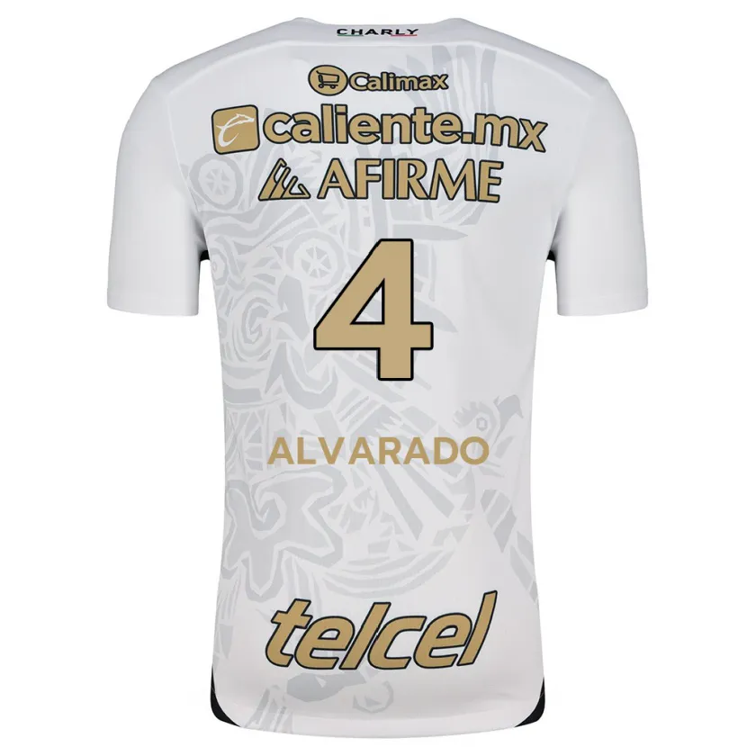 Danxen Donna Maglia Mónica Alvarado #4 Bianco Nero Kit Gara Away 2024/25 Maglietta