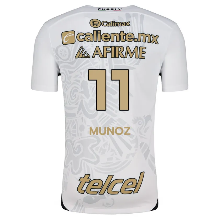 Danxen Donna Maglia Sanjuana Muñoz #11 Bianco Nero Kit Gara Away 2024/25 Maglietta