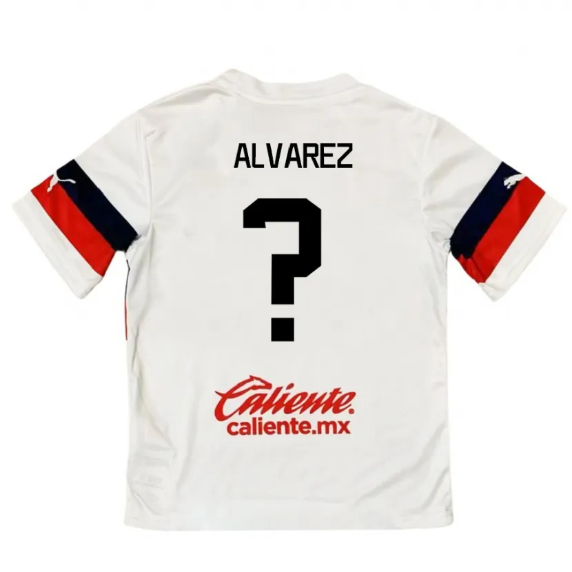 Danxen Donna Maglia Sergio Álvarez #0 Bianco Rosso Kit Gara Away 2024/25 Maglietta
