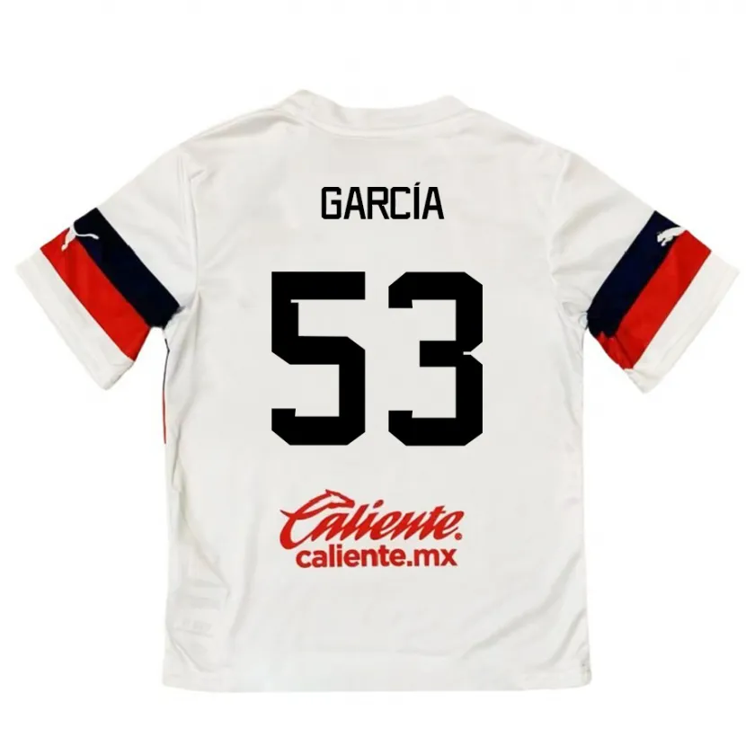 Danxen Donna Maglia Uziel García #53 Bianco Rosso Kit Gara Away 2024/25 Maglietta