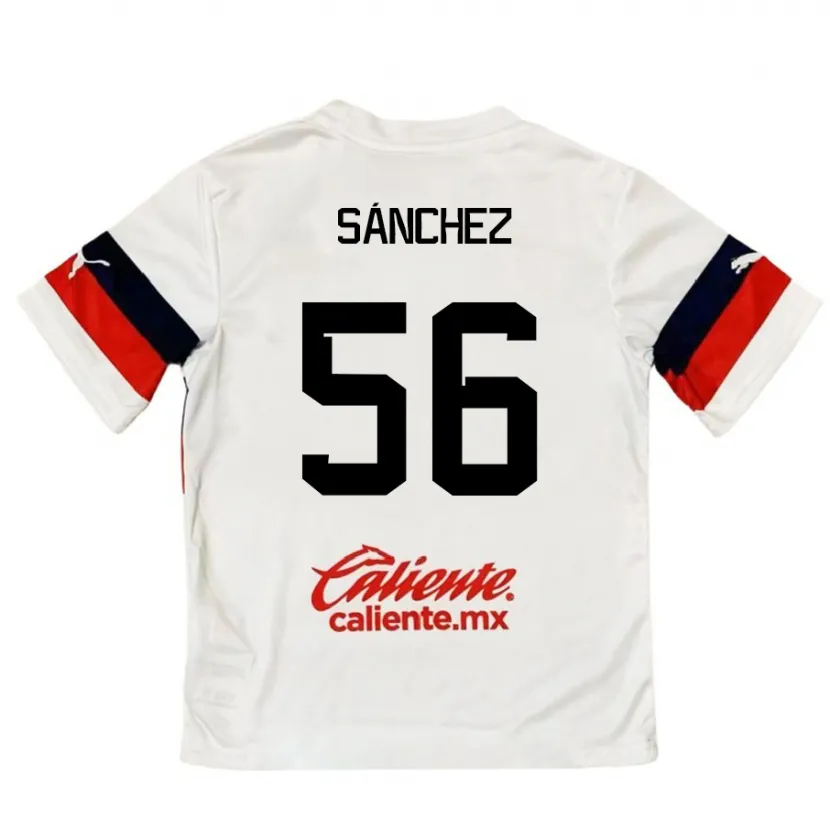 Danxen Donna Maglia Benjamín Sánchez #56 Bianco Rosso Kit Gara Away 2024/25 Maglietta