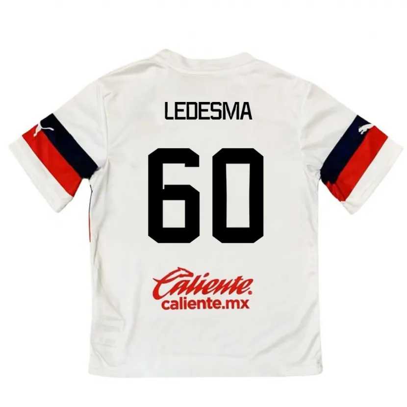 Danxen Donna Maglia Luis Ledesma #60 Bianco Rosso Kit Gara Away 2024/25 Maglietta