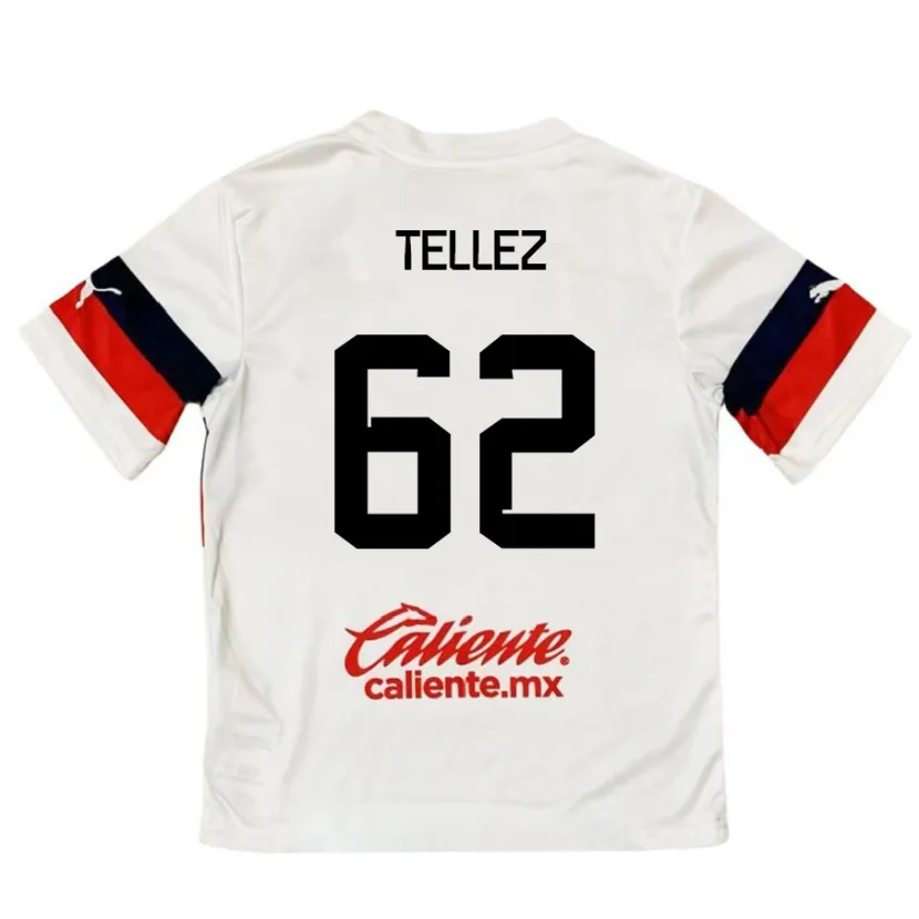 Danxen Donna Maglia Brandon Téllez #62 Bianco Rosso Kit Gara Away 2024/25 Maglietta