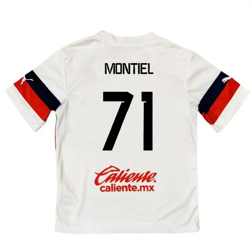 Danxen Donna Maglia Erick Montiel #71 Bianco Rosso Kit Gara Away 2024/25 Maglietta