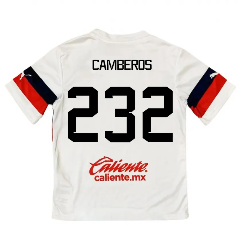 Danxen Donna Maglia Hugo Camberos #232 Bianco Rosso Kit Gara Away 2024/25 Maglietta