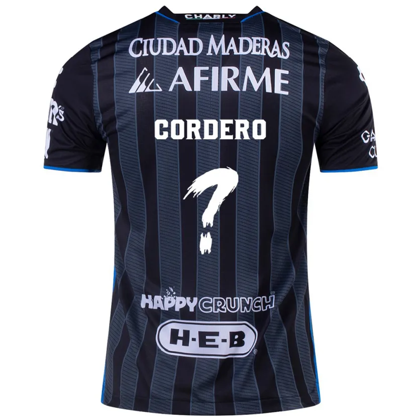 Danxen Donna Maglia Nicolás Cordero #0 Bianco Nero Kit Gara Away 2024/25 Maglietta