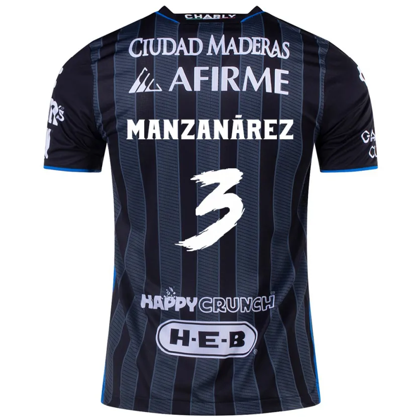 Danxen Donna Maglia Óscar Manzanárez #3 Bianco Nero Kit Gara Away 2024/25 Maglietta