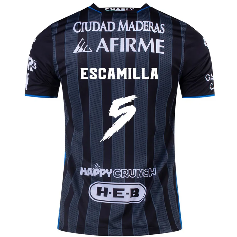 Danxen Donna Maglia Kevin Escamilla #5 Bianco Nero Kit Gara Away 2024/25 Maglietta
