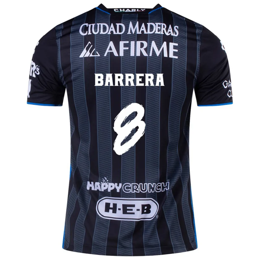 Danxen Donna Maglia Pablo Barrera #8 Bianco Nero Kit Gara Away 2024/25 Maglietta
