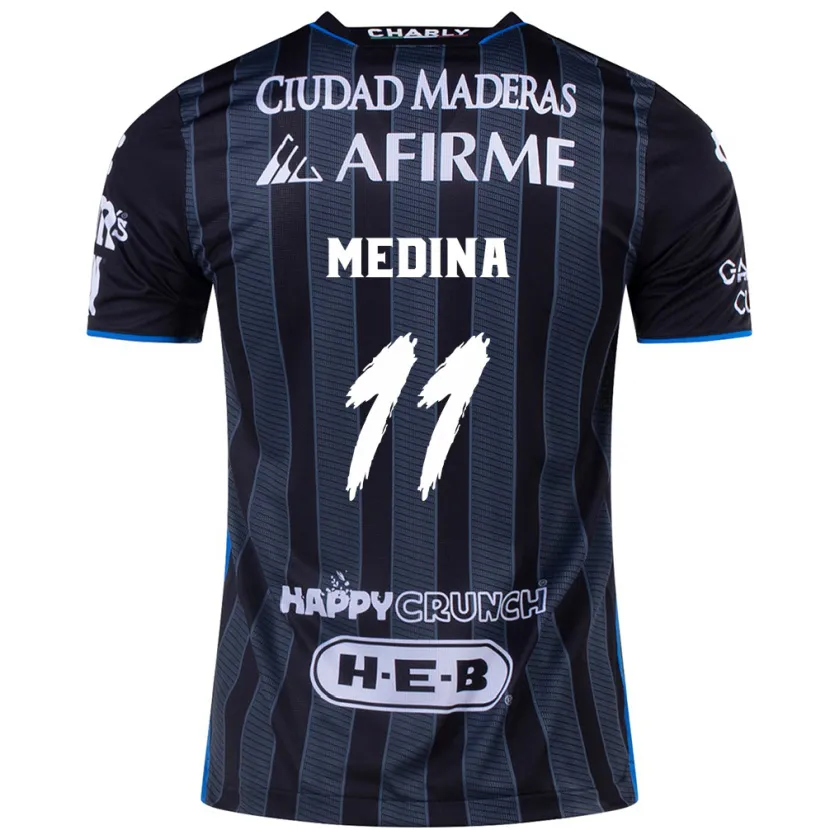 Danxen Donna Maglia Alan Medina #11 Bianco Nero Kit Gara Away 2024/25 Maglietta