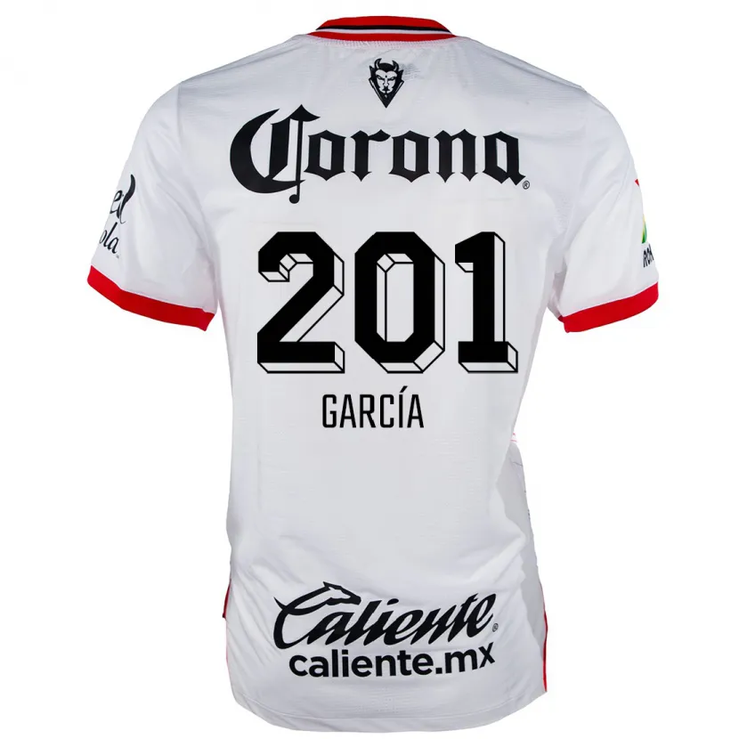 Danxen Donna Maglia Eros García #201 Bianco Rosso Kit Gara Away 2024/25 Maglietta