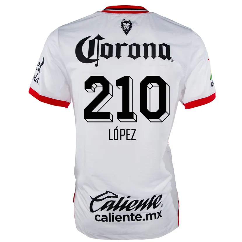 Danxen Donna Maglia Juan López #210 Bianco Rosso Kit Gara Away 2024/25 Maglietta