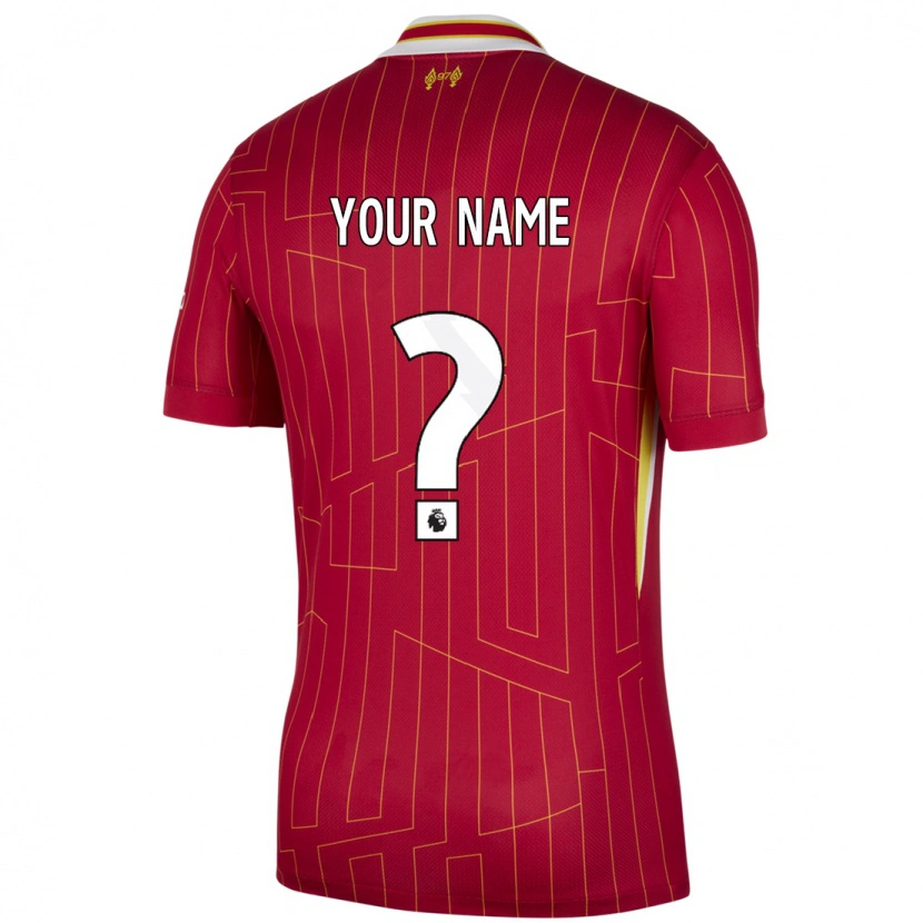 Danxen Bambino Maglia Il Tuo Nome #0 Rosso Giallo Bianco Kit Gara Home 2024/25 Maglietta