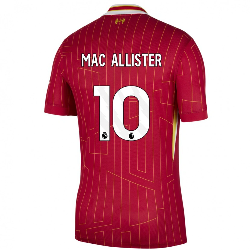 Danxen Bambino Maglia Alexis Mac Allister #10 Rosso Giallo Bianco Kit Gara Home 2024/25 Maglietta